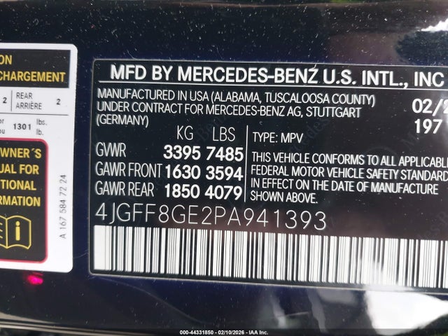 Aukcja sprzedaży 2023 Mercedes-benz Gls 580 4matic, vin: 4JGFF8GE2PA941393, numer aukcji: 44331850