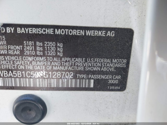 2015 BMW 535I WBA5B1C59FG128702 Photo 8