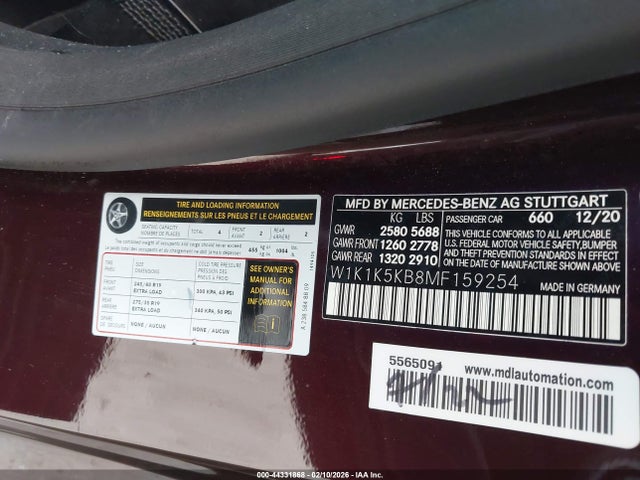 2021 MERCEDES-BENZ E 450 W1K1K5KB8MF159254 Photo 8
