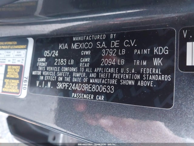 3KPF24AD3RE800633 KIA Forte Lxs