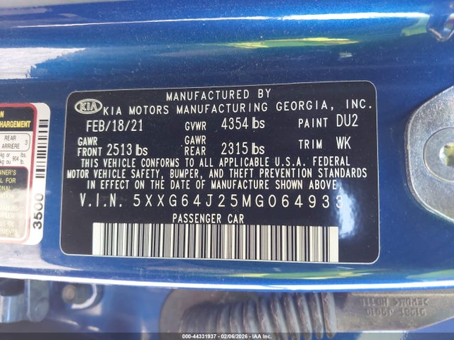 2021 KIA K5 5XXG64J25MG064933 Photo 8