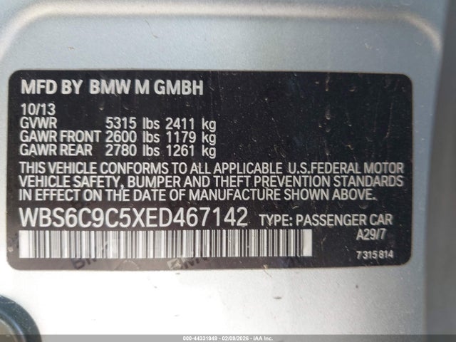 2014 BMW M6 GRAN COUPE WBS6C9C5XED467142 Photo 8