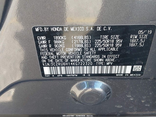 3CZRU6H14KG722320 Honda HR-V SPORT