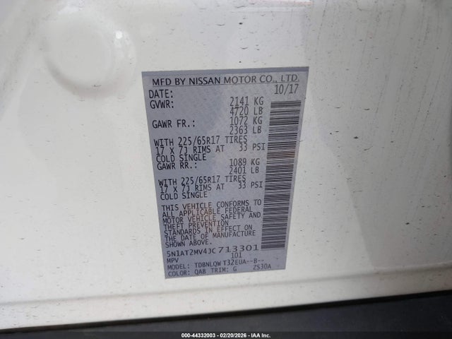 Nissan ROGUE SV 2018 5N1AT2MV4JC713301 Image 9