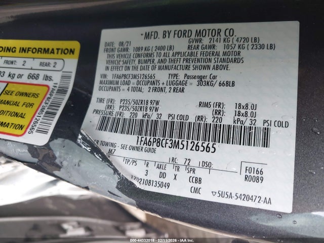 Ford Mustang Gt Premium Fastback 2021 1FA6P8CF3M5126565 Image 9