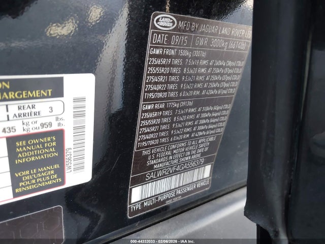 2016 LAND ROVER RANGE ROVER SPORT SALWR2VF4GA556379 Photo 8