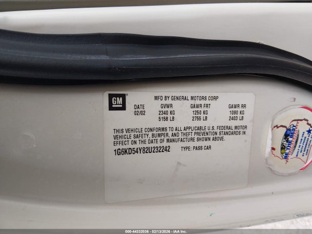 2002 CADILLAC DEVILLE 1G6KD54Y82U232242 Photo 8