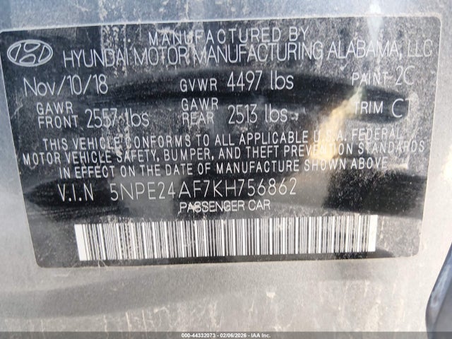 Hyundai SONATA SE 2019 5NPE24AF7KH756862 Image 9
