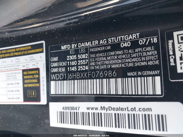 WDD1J6HBXKF076986 Mercedes-Benz E 450