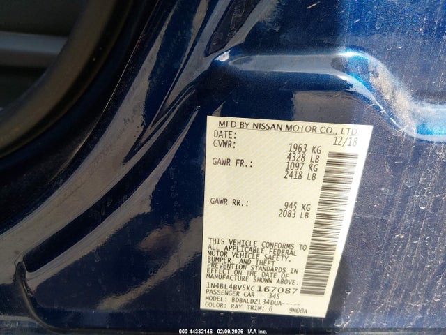 2019 NISSAN ALTIMA 1N4BL4BV5KC167087 Photo 8