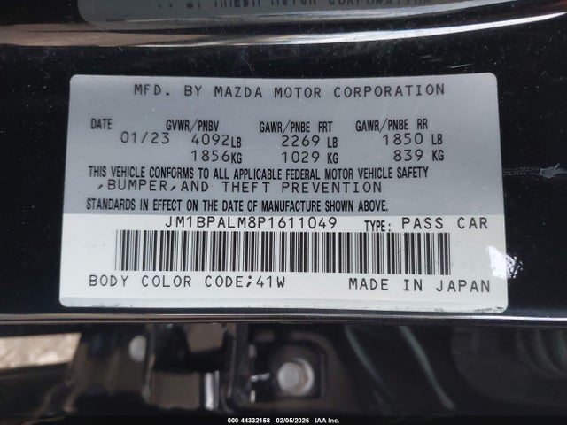 JM1BPALM8P1611049 Mazda Mazda3 2.5 S Preferred