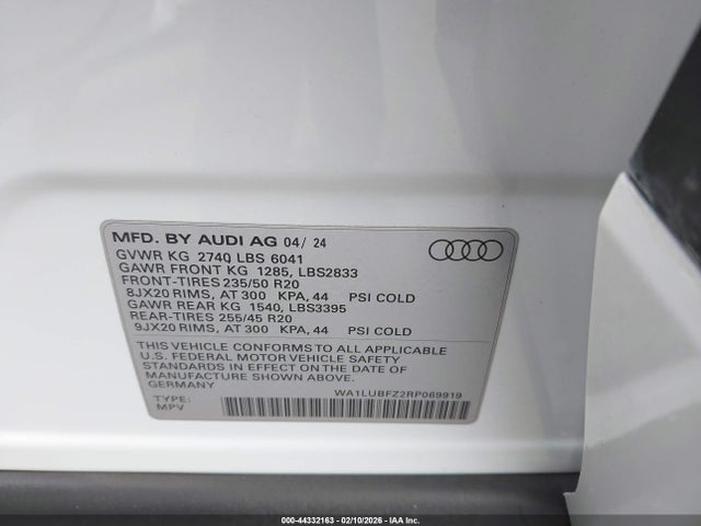 2024 AUDI Q4 E-TRON WA1LUBFZ2RP069919 Photo 8
