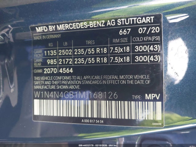 W1N4N4GB1MJ168126 Mercedes-Benz GLA 250
