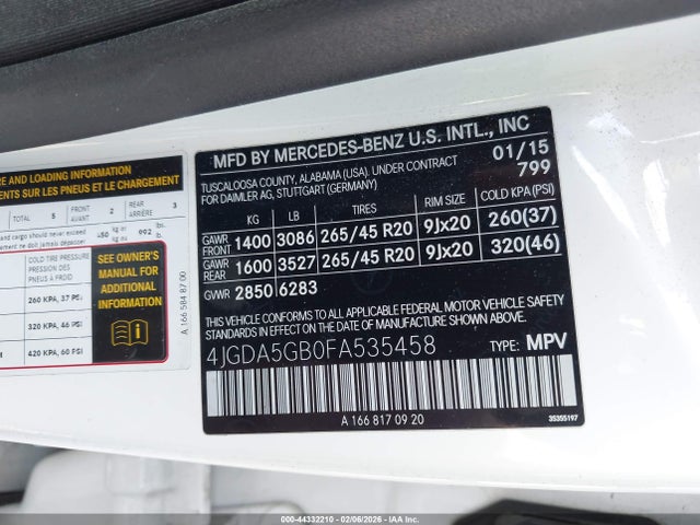 Mercedes-Benz Ml 400 4matic 2015 4JGDA5GB0FA535458 Image 9