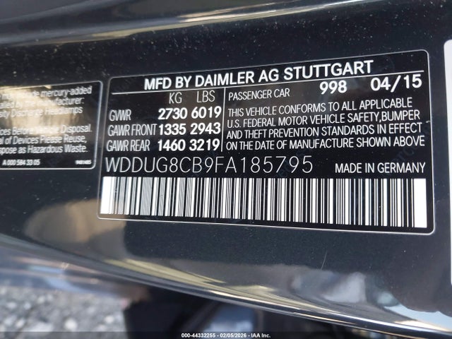 Aukcja sprzedaży 2015 Mercedes-benz S 550, vin: WDDUG8CB9FA185795, numer aukcji: 44332255