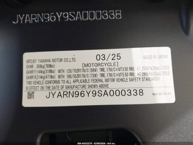 Yamaha Mtm890 C 2025 JYARN96Y9SA000338 Image 10