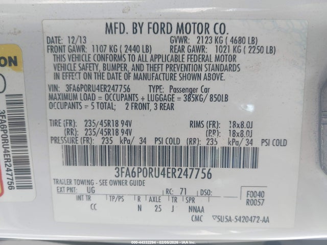 Ford Fusion Hybrid Titanium 2014 3FA6P0RU4ER247756 Image 9