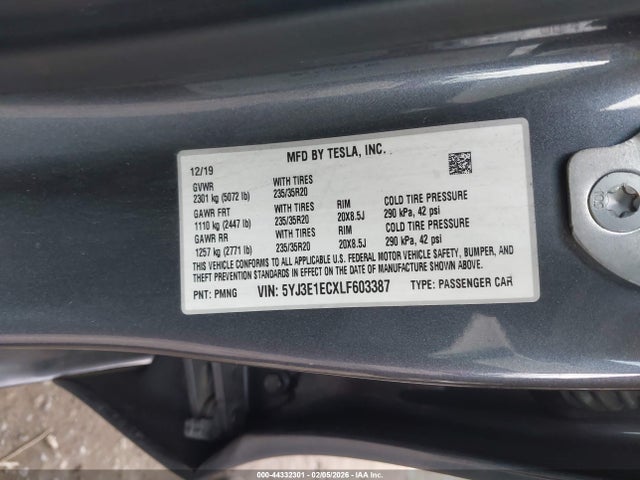 Tesla Model 3 Performance Dual Motor All-wheel Drive 2020 5YJ3E1ECXLF603387 Image 9