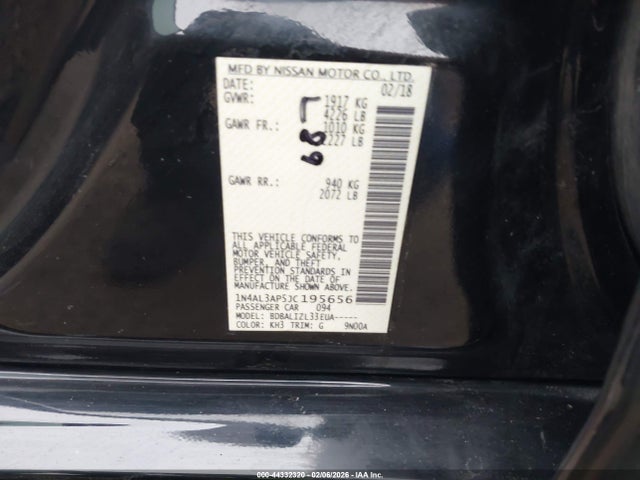 1N4AL3AP5JC195656 Nissan Altima 2.5 Sv