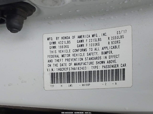 1HGCR2F57HA182403 Honda Accord Sport