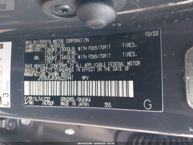 JTERU5JR3R6220941 Toyota 4runner Trd Off Road Premium