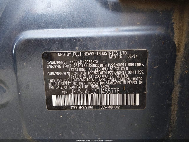 JF2SJAHC2FH455776 Subaru Forester 2.5i Limited