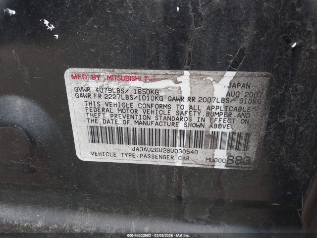 2008 MITSUBISHI LANCER JA3AU26U28U030540 Photo 8