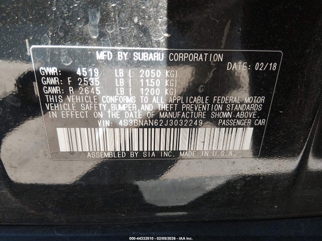 2018 SUBARU LEGACY 4S3BNAN62J3032249 Photo 8