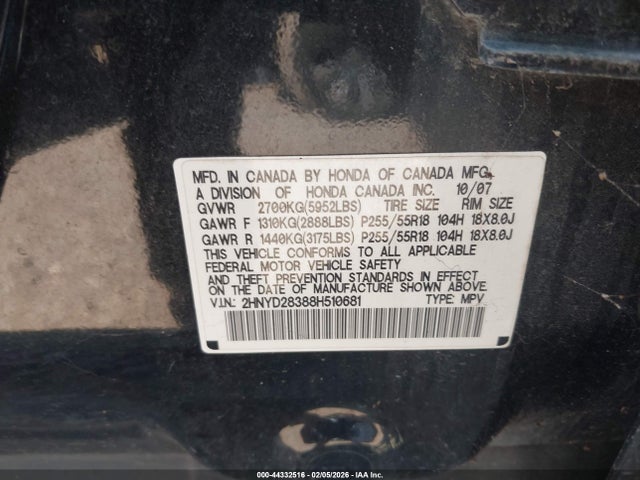 2008 ACURA MDX 2HNYD28388H510681 Photo 8