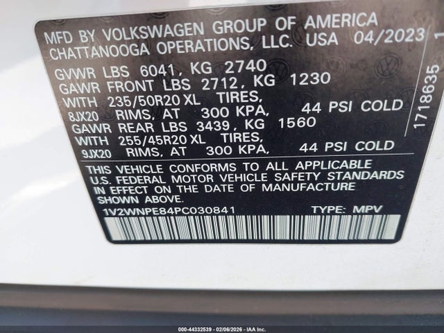 Продажа на аукционе авто 2023 Volkswagen Id.4 Awd Pro S, vin: 1V2WNPE84PC030841, номер лота: 44332539