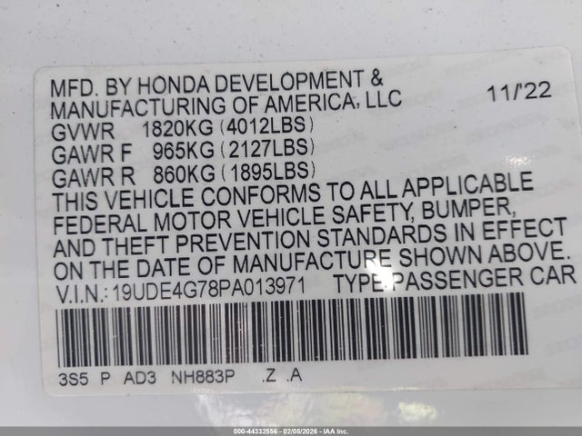 19UDE4G78PA013971 Acura Integra A-spec Technology