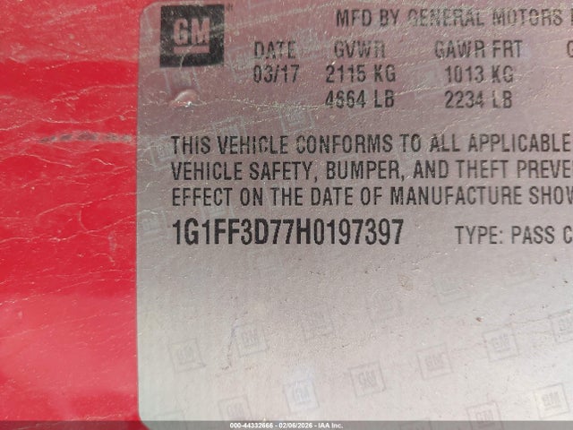 Chevrolet Camaro 1ss 2017 1G1FF3D77H0197397 Image 9