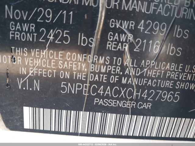 2012 HYUNDAI SONATA 5NPEC4ACXCH427965 Photo 8