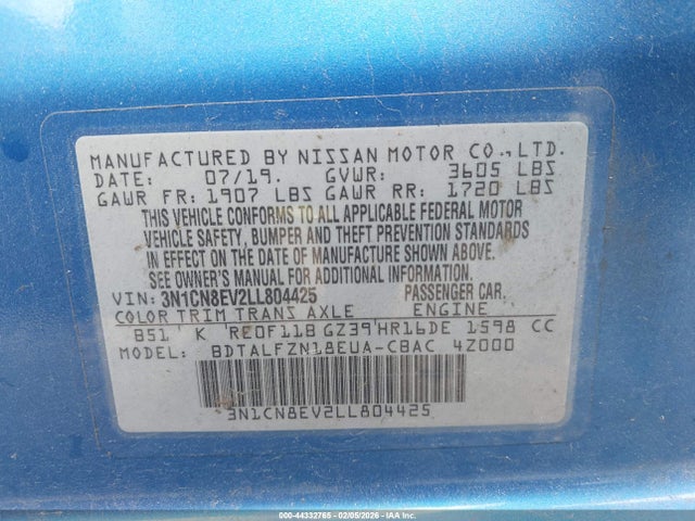 Nissan Versa Sv Xtronic Cvt 2020 3N1CN8EV2LL804425 Image 9