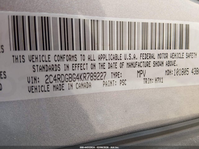 Dodge Grand Caravan Se 2019 2C4RDGBG4KR789227 Image 9