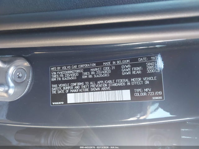 2022 VOLVO XC40 RECHARGE PURE ELECTRIC YV4ED3UR8N2708932 Photo 8