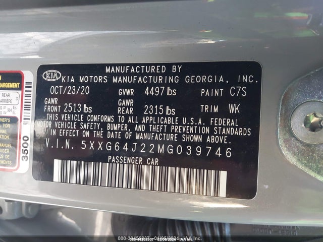 5XXG64J22MG039746 KIA K5 Gt-line