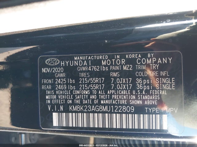 2021 HYUNDAI KONA ELECTRIC KM8K23AG8MU122809 Photo 8