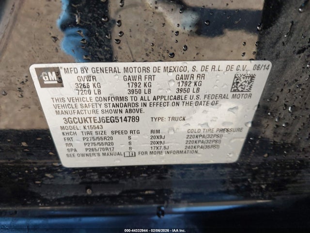 3GCUKTEJ6EG514789 Chevrolet Silverado 1500 High Country