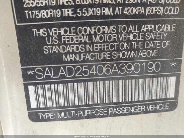 2006 LAND ROVER LR3 SALAD25406A390190 Photo 8