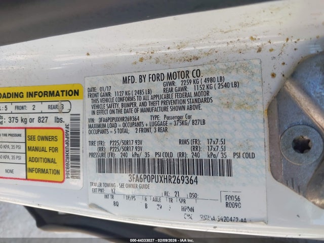 2017 FORD FUSION ENERGI 3FA6P0PUXHR269364 Photo 8