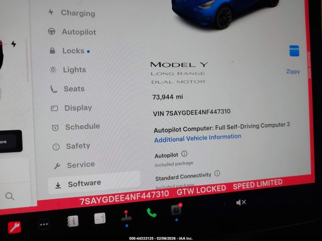 2022 TESLA MODEL Y 7SAYGDEE4NF447310 Photo 6