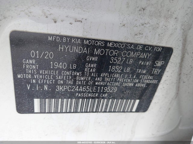 2020 HYUNDAI ACCENT 3KPC24A65LE119529 Photo 8