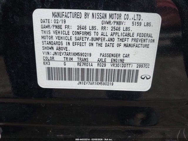 2019 INFINITI Q50 JN1EV7AR1KM590219 Photo 8