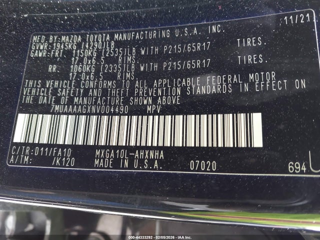 2022 TOYOTA COROLLA CROSS 7MUAAAAGXNV004490 Photo 8