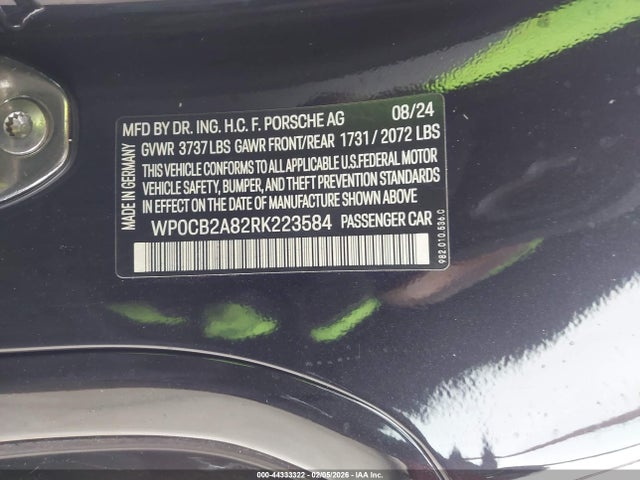 2024 PORSCHE 718 BOXSTER WP0CB2A82RK223584 Photo 8