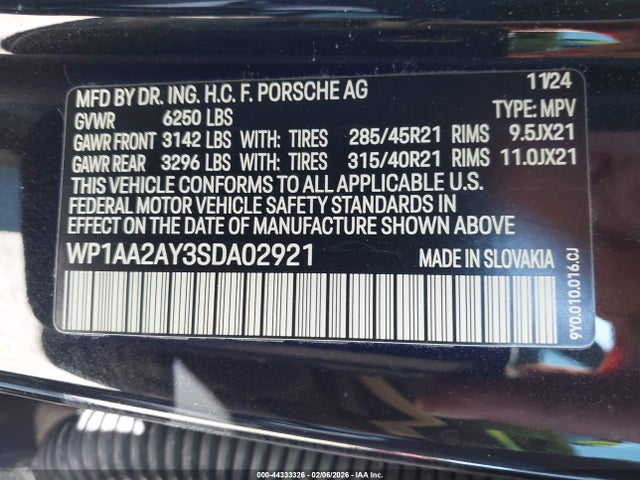 2025 PORSCHE CAYENNE WP1AA2AY3SDA02921 Photo 8