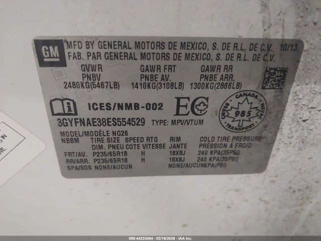 2014 CADILLAC SRX 3GYFNAE38ES554529 Photo 8