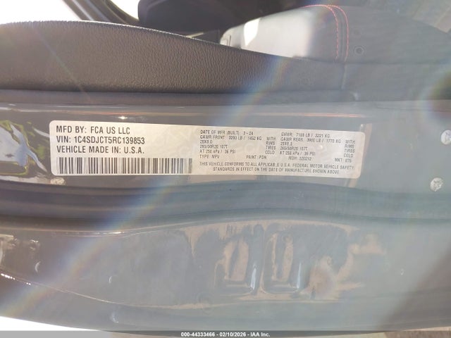 2024 DODGE DURANGO 1C4SDJCT5RC139853 Photo 8