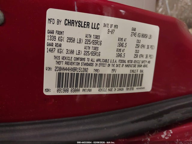 2008 DODGE GRAND CARAVAN 2D8HN44HX8R151202 Photo 8